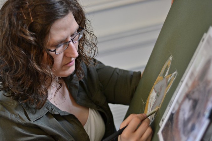 Illustrating at the Mayslake Peabody Estate's Family Day, 2013. Photo by Melissa Wagner.