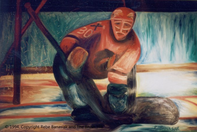 Eddie the eagle Belfour, 1994, oil on canvas, 4'x6'.
