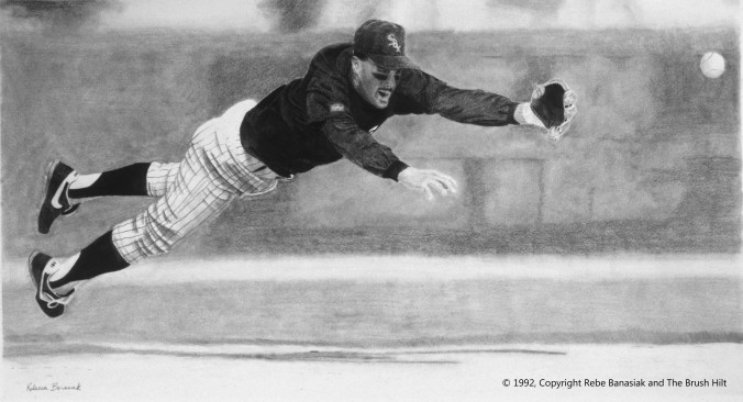 Ozzie Guillen, 1992, graphite on paper.